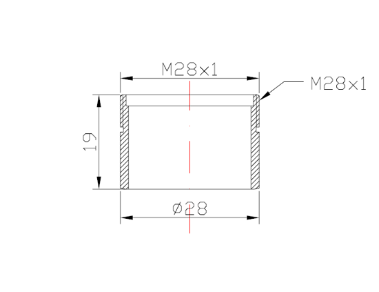 m28 male thread bathtub tap aerator drawing