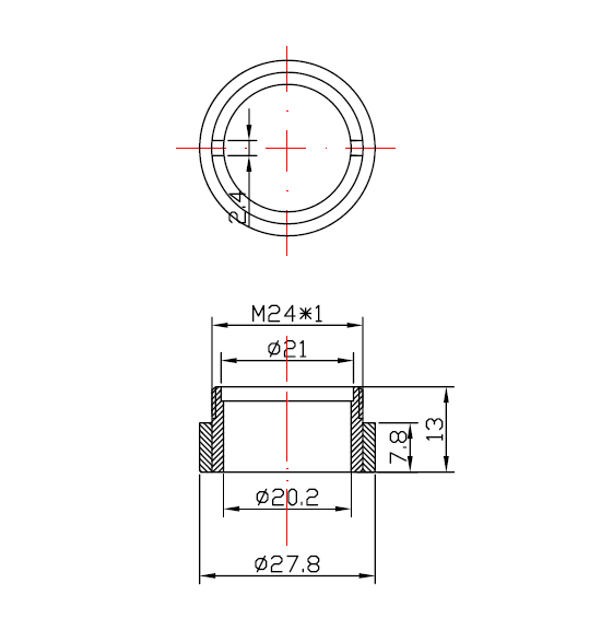 M24 male thread vandal proof outer shell